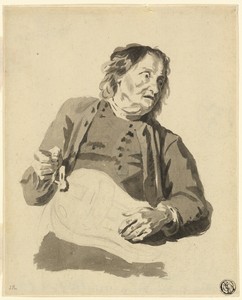 Organ Grinder by Jean Jacques de Boissieu, created n.d., in Brush and gray wash, over graphite, on cream laid paper, edge mounted on cream wove paper. Download — Illustration Background