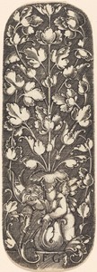 Ornament by Monogrammist FG, in engraving. Download this artwork as a high-resolution wallpaper for desktop, tablet, or mobile. — Monogrammist FG Wallpaper