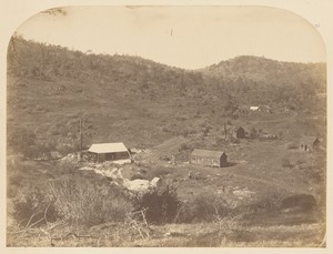 [Oso Mill] by Carleton Watkins, created 1860. Download this artwork as a high-resolution wallpaper for desktop, tablet, or mobile. — Carleton Watkins Wallpaper