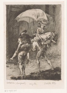 Overstroming by Oreste Cortazzo, created c. 1840 - before 1912, in paper; etching. Download this artwork as a high-resolution wallpaper for desktop, tablet, or 