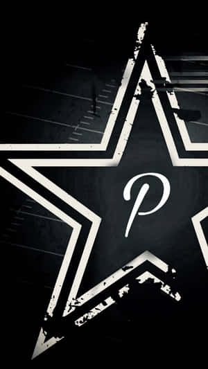 A white star logo with letter P on dark textured background — Jos Buttler Picture