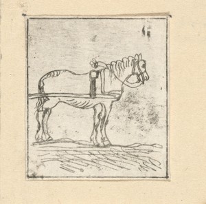 Paard by Jacob Hoolaart, created 1728 - 1789, in paper; etching. Download this artwork as a high-resolution wallpaper for desktop, tablet, or mobile. — Jacob Hoolaart Wallpaper