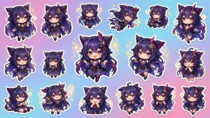 A collection of cute Paimon stickers in various poses on a pastel background.