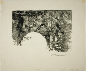 Painters by Louis Auguste Lepère, created 1890, published 1908, in Wood engraving in black on cream laid Japanese paper. Download this artwork as a high-resolut — Illustration Wallpaper