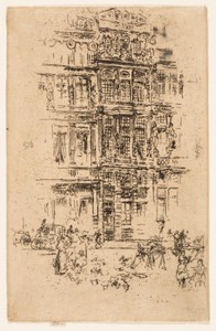 Palaces, Brussels by James McNeill Whistler, created 1887, in Etching and drypoint with foul biting in black ink on ivory Japanese paper. Download this artwork — James McNeill Whistler Wallpaper