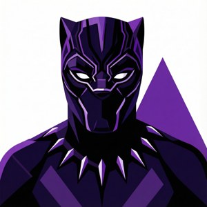 Minimalistische flache Vektorillustration des Black Panther.