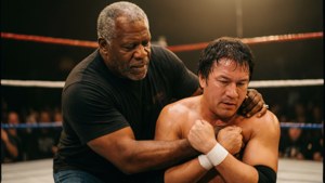Rocky Johnson teaching a young wrestler in the ring