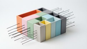 Een minimalistische pastel boxplot achtergrond.