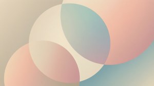 Et minimalistisk abstrakt design med overlappende pastellsirkler og myke gradienter