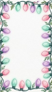 Akvarell tegneserielysborder i pastellfarger.