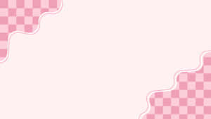 Rosa Hintergrund mit karierten Eckrändern. — Cute Pastel Pink Aesthetic Wallpaper