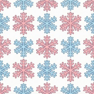 A cute and soft repeating pattern of pastel snowflakes, perfect for a gentle winter wallpaper.