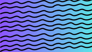 Patrón abstracto de líneas onduladas negras sobre un fondo degradado de púrpura a cian. — Fondos con textura morada Fondos