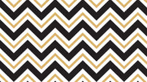 Schwarz-weiß-goldenes Zickzack-Muster Tapetendesign — Schwarz weiß musterhintergrund Bild Wallpaper