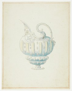 Pattern for Ewer by Giuseppe Grisoni, created n.d., in Pen and brown ink, with brush and brown watercolor on ivory laid paper. Download this artwork as a high-r — Giuseppe Grisoni Wallpaper