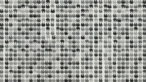 Seamless pattern of grey quotation marks in a grid.