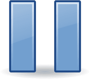 Two blue glass panels on a dark circular base