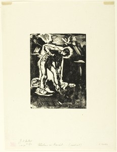 Peasant Digging by Jean François Millet, created 1863, in Woodcut on greenish-gray laid paper. Download this artwork as a high-resolution wallpaper for desktop,