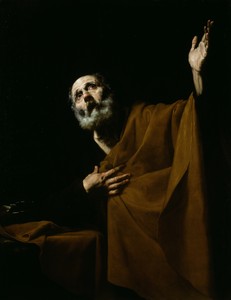 Penitent Saint Peter by Jusepe de Ribera, created c. 1630, in Oil on canvas. Download this artwork as a high-resolution wallpaper for desktop, tablet, or mobile — Art Picture