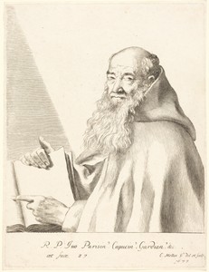 Pere Ives by Claude Mellan, created 1677, in engraving. Download this artwork as a high-resolution wallpaper for desktop, tablet, or mobile. — Art Picture
