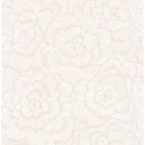 Krämfärgad tapet med känsliga beige blommönster gjorda av fina prickar. — Periwinkle bakgrund Bakgrundsbilder