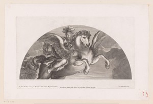 Perseus op Pegasus by Charles de La Haye, created 1651 - 1691, in paper; engraving. Download this artwork as a high-resolution wallpaper for desktop, tablet, or — Charles de La Haye Wallpaper