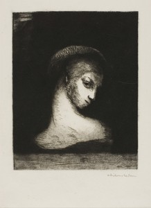 Perversity by Odilon Redon, created 1891, in Etching and drypoint on ivory laid paper. Download this artwork as a high-resolution wallpaper for desktop, tablet, — Odilon Redon Wallpaper