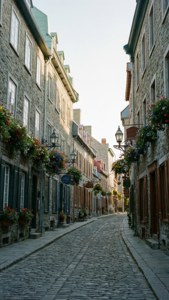 Historiallinen Petit Champlain -katu Quebec Cityssä, Kanadassa.