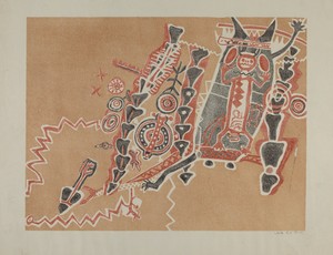 Petroglyphs by Lala Eve Rivol, created 1935/1942, in lithograph on paper. Download this artwork as a high-resolution wallpaper for desktop, tablet, or mobile. — Art Picture