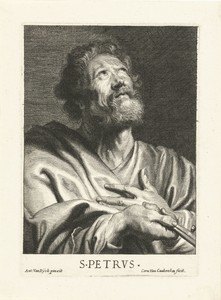 Petrus by Cornelis van Caukercken, created c. 1640 - 1680, in paper; engraving. Download this artwork as a high-resolution wallpaper for desktop, tablet, or mob — Cornelis van Caukercken Wallpaper