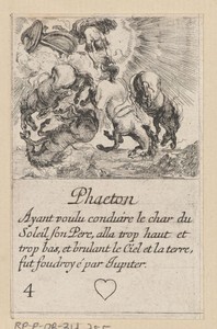 Phaëthon by Stefano della Bella, created 1620 - 1664, in paper; etching. Download this artwork as a high-resolution wallpaper for desktop, tablet, or mobile. — Stefano della Bella Wallpaper