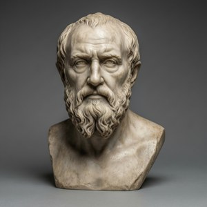 Karel van der Pluym als Marmor-Philosophenbüste