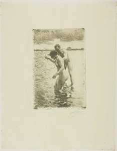 Pilot by Anders Zorn, created 1919, in Etching on cream laid paper. Download this artwork as a high-resolution wallpaper for desktop, tablet, or mobile. — Anders Zorn Wallpaper