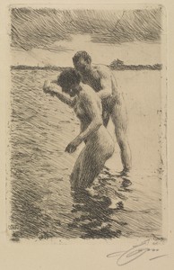 Pilot by Anders Zorn, created 1919, in etching. Download this artwork as a high-resolution wallpaper for desktop, tablet, or mobile. — Art Picture