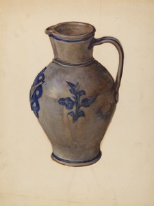 Pitcher by C.W. Perky, created 1937, in oil paint on paperboard. Download this artwork as a high-resolution wallpaper for desktop, tablet, or mobile.