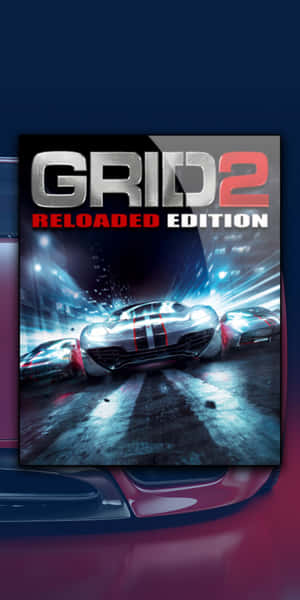 Portada del juego de carreras Grid 2 Reloaded Edition con autos brillantes en pista mojada de noche. — Fondods de juegos Fondos