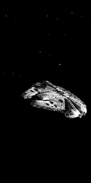 Millennium Falcon spaceship floating in starry space — Millenium Falcon Picture
