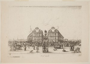 Place Dauphine by Stefano della Bella, created 1642, in etching. Download this artwork as a high-resolution wallpaper for desktop, tablet, or mobile. — Stefano della Bella Wallpaper