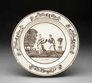 Plate by Montereau Pottery, created 1800/25, in Earthenware, transfer-printed (creamware). Download this artwork as a high-resolution wallpaper for desktop, tab — Montereau Pottery Wallpaper