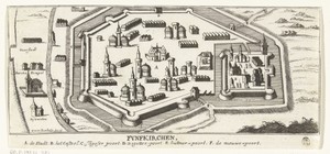 Plattegrond van Pécs by Gaspar Bouttats, created 1686, in paper; etching. Download this artwork as a high-resolution wallpaper for desktop, tablet, or mobile. — Travel Background