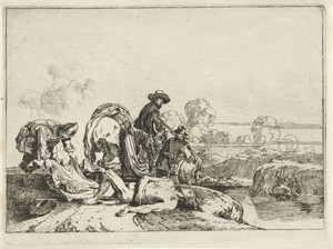 Plunderaars by Jan van den Hecke (I), created 1630 - 1684, in paper; etching. Download this artwork as a high-resolution wallpaper for desktop, tablet, or mobil — Jan van den Hecke (I) Wallpaper