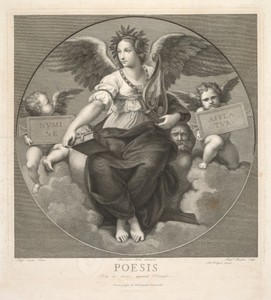 Poesis by Raphael Morghen, created late 1700s–early 1800s, in engraving. Download this artwork as a high-resolution wallpaper for desktop, tablet, or mobile.