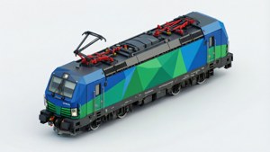 Lokomotif kereta Siemens low-poly isometrik, wallpaper geometris modern
