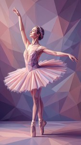 En delikat lavpoly-ballerina i bevegelse.