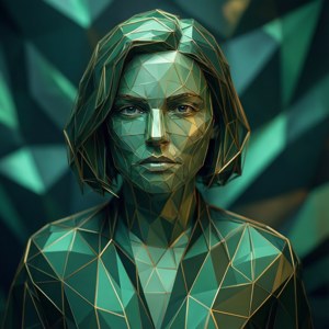 Low poly 3D-kunst van Carrington Valentine.