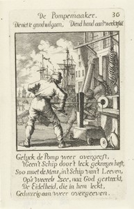 Pompenmaker by Caspar Luyken, created 1694, in paper; etching. Download this artwork as a high-resolution wallpaper for desktop, tablet, or mobile. — Art Wallpaper