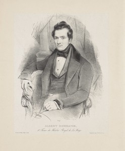 Portret van Albert Dommange by J.B. Clermans, created 1837 - 1840, in paper; chine collé; lithography. Download this artwork as a high-resolution wallpaper for — J.B. Clermans Wallpaper
