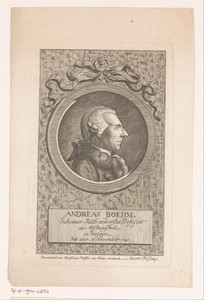 Portret van Andreas Böhm by Conrad Felsing, created 1776 - 1819, in paper; engraving. Download this artwork as a high-resolution wallpaper for desktop, tablet, — Conrad Felsing Wallpaper