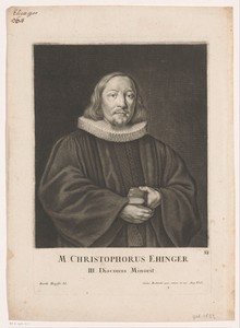 Portret van Christopher Ehinger by Bartholomäus Kilian (II), created 1669, in paper; roulette; engraving. Download this artwork as a high-resolution wallpaper f — Gabriel Bodenehr (II) Wallpaper