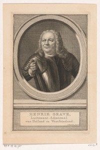 Portret van Hendrik Grave by Jacob Houbraken, created 1749 - 1759, in paper; engraving. Download this artwork as a high-resolution wallpaper for desktop, tablet — Jacob Houbraken Wallpaper